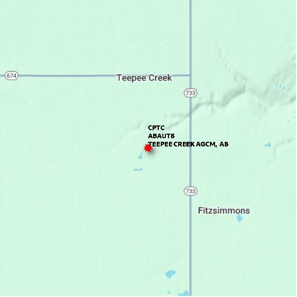 map at zoomlvl 10x10 kilometres for TEEPEE CREEK AGCM