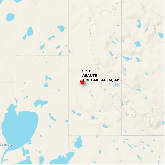 map at zoomlvl 10x10 kilometres for TIDE LAKE AGCM