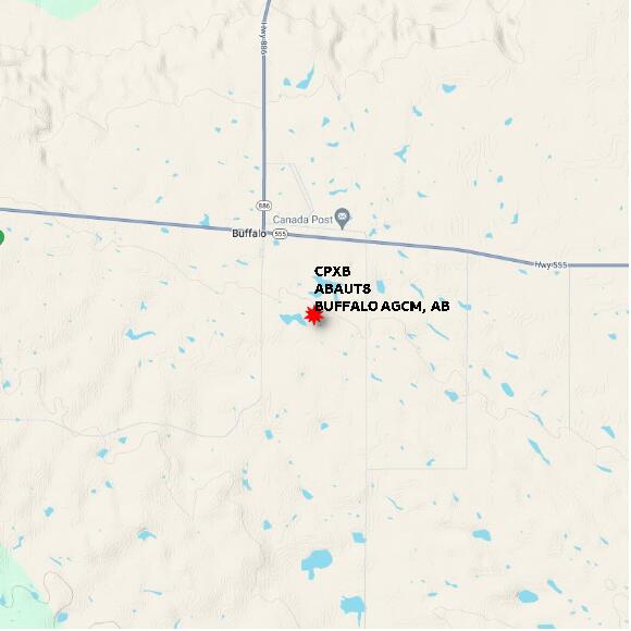 map at zoomlvl 10x10 kilometres for BUFFALO AGCM