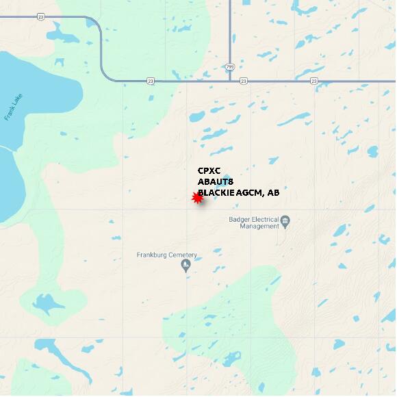 map at zoomlvl 10x10 kilometres for BLACKIE AGCM
