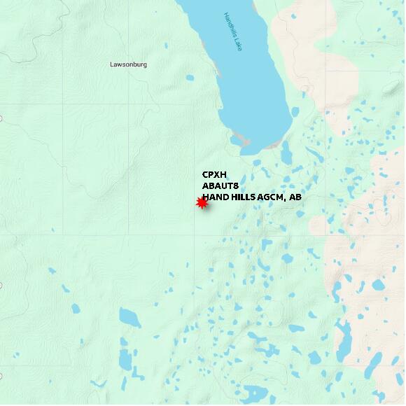 map at zoomlvl 10x10 kilometres for HAND HILLS AGCM