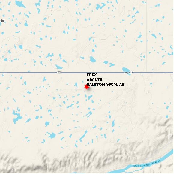 map at zoomlvl 10x10 kilometres for RALSTON AGCM