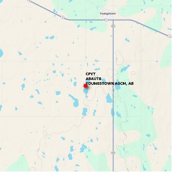 map at zoomlvl 10x10 kilometres for YOUNGSTOWN AGCM