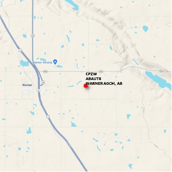 map at zoomlvl 10x10 kilometres for WARNER AGCM