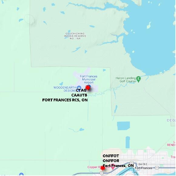 map at zoomlvl 10x10 kilometres for FORT FRANCES RCS