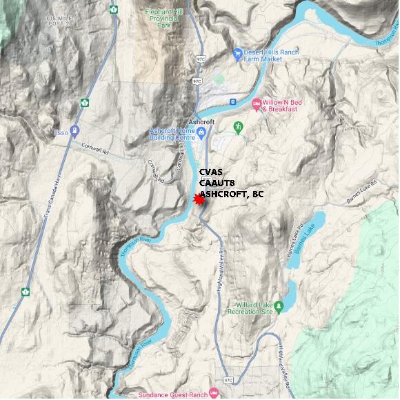map at zoomlvl 10x10 kilometres for ASHCROFT