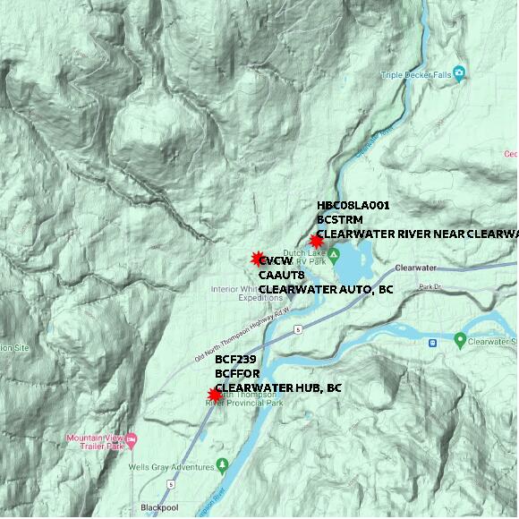 map at zoomlvl 10x10 kilometres for CLEARWATER AUTO