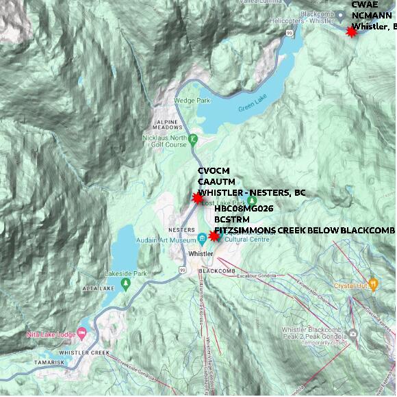 map at zoomlvl 10x10 kilometres for WHISTLER - NESTERS