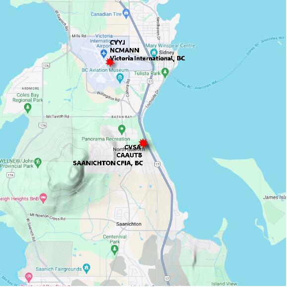map at zoomlvl 10x10 kilometres for SAANICHTON CFIA