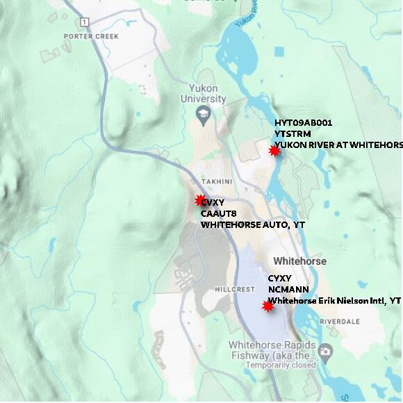 map at zoomlvl 10x10 kilometres for WHITEHORSE AUTO