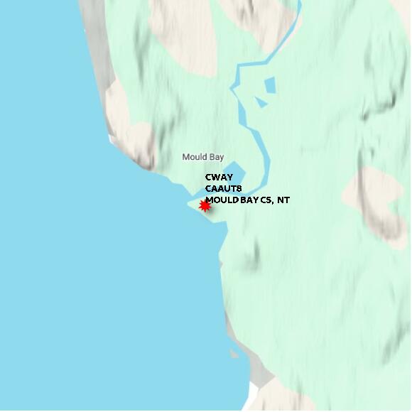 map at zoomlvl 10x10 kilometres for MOULD BAY CS