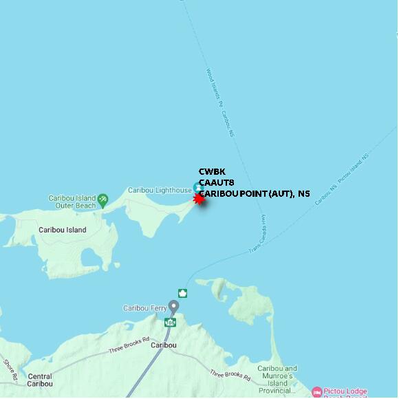 map at zoomlvl 10x10 kilometres for CARIBOU POINT (AUT)