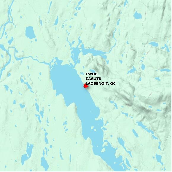 map at zoomlvl 10x10 kilometres for LAC BENOIT