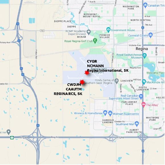 map at zoomlvl 10x10 kilometres for REGINA RCS