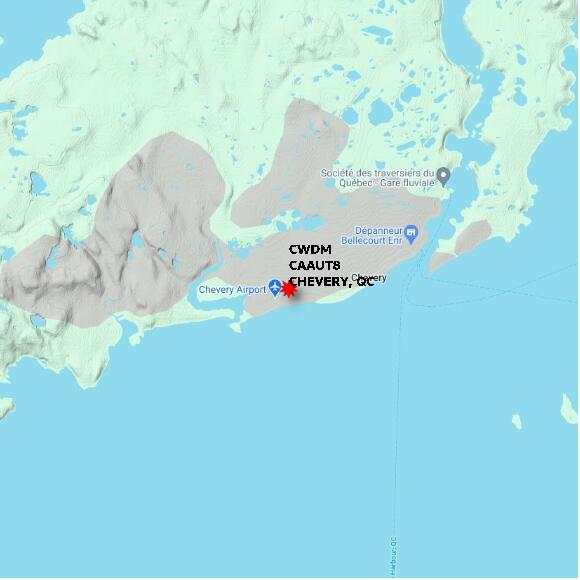map at zoomlvl 10x10 kilometres for CHEVERY