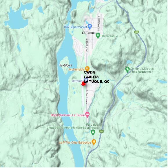 map at zoomlvl 10x10 kilometres for LA TUQUE