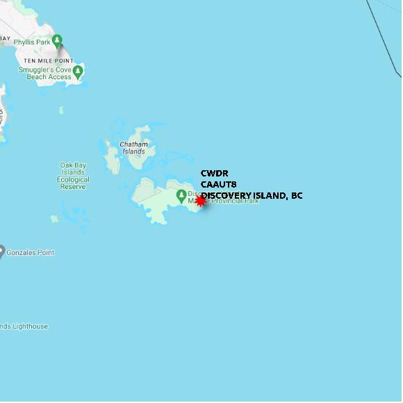 map at zoomlvl 10x10 kilometres for DISCOVERY ISLAND