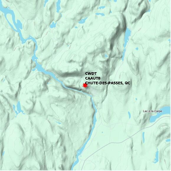 map at zoomlvl 10x10 kilometres for CHUTE-DES-PASSES