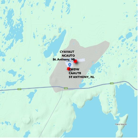 map at zoomlvl 10x10 kilometres for ST ANTHONY