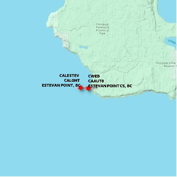 map at zoomlvl 10x10 kilometres for ESTEVAN POINT CS