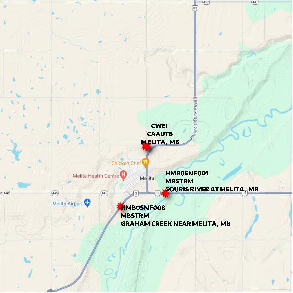 map at zoomlvl 10x10 kilometres for MELITA
