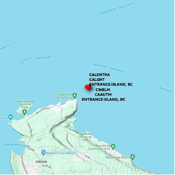 map at zoomlvl 10x10 kilometres for ENTRANCE ISLAND