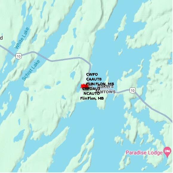 map at zoomlvl 10x10 kilometres for FLIN FLON