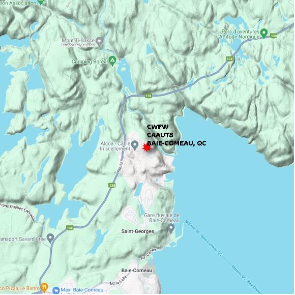 map at zoomlvl 10x10 kilometres for BAIE-COMEAU