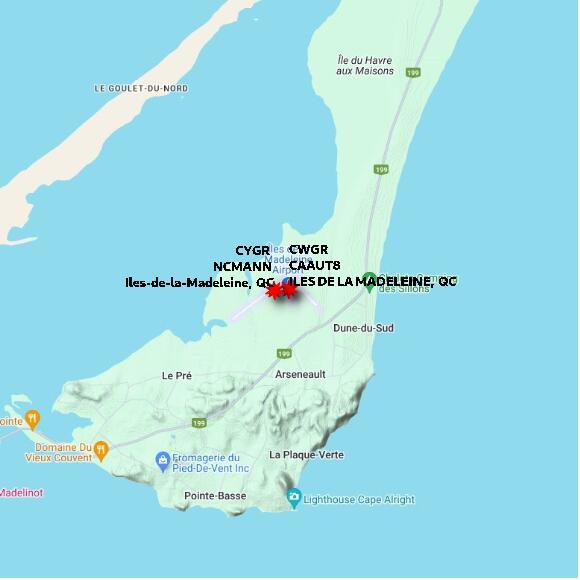 map at zoomlvl 10x10 kilometres for ILES DE LA MADELEINE