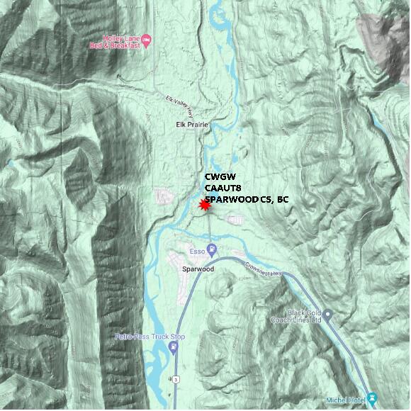 map at zoomlvl 10x10 kilometres for SPARWOOD CS