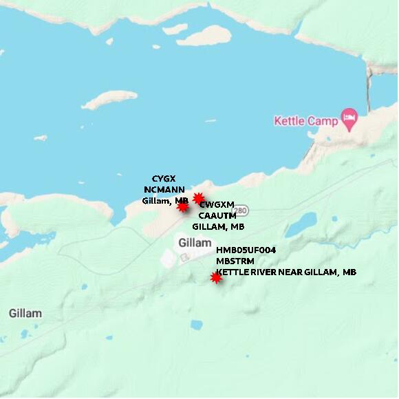 map at zoomlvl 10x10 kilometres for GILLAM