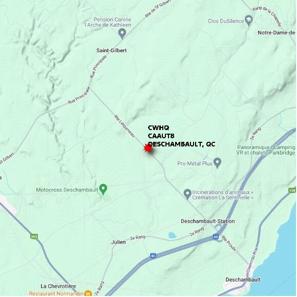map at zoomlvl 10x10 kilometres for DESCHAMBAULT