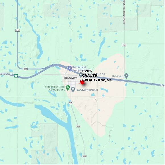 map at zoomlvl 10x10 kilometres for BROADVIEW