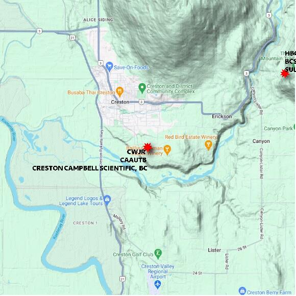 map at zoomlvl 10x10 kilometres for CRESTON CAMPBELL SCIENTIFIC