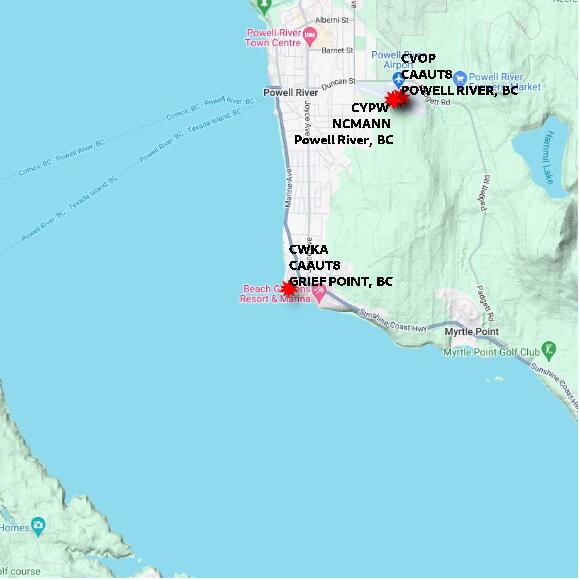 map at zoomlvl 10x10 kilometres for GRIEF POINT