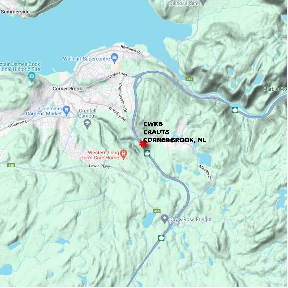 map at zoomlvl 10x10 kilometres for CORNER BROOK