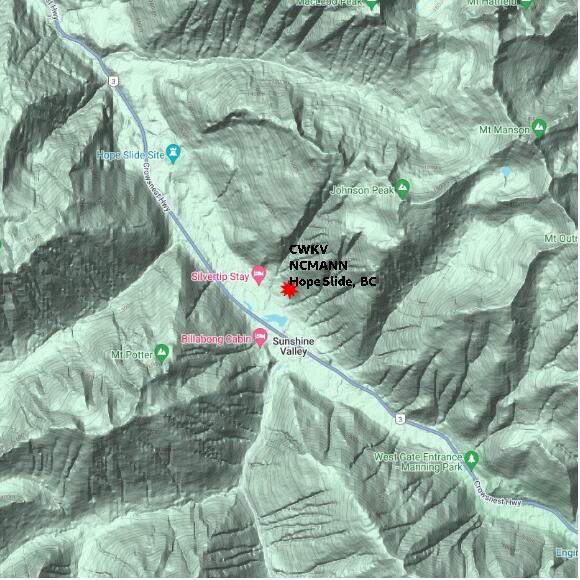 map at zoomlvl 10x10 kilometres for Hope Slide
