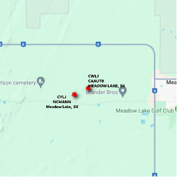 map at zoomlvl 10x10 kilometres for MEADOW LAKE