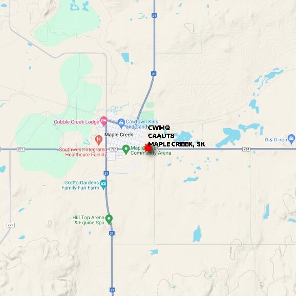 map at zoomlvl 10x10 kilometres for MAPLE CREEK
