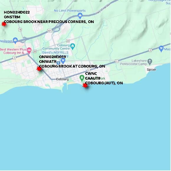 map at zoomlvl 10x10 kilometres for COBOURG (AUT)