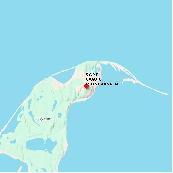 map at zoomlvl 10x10 kilometres for PELLY ISLAND