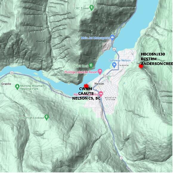 map at zoomlvl 10x10 kilometres for NELSON CS