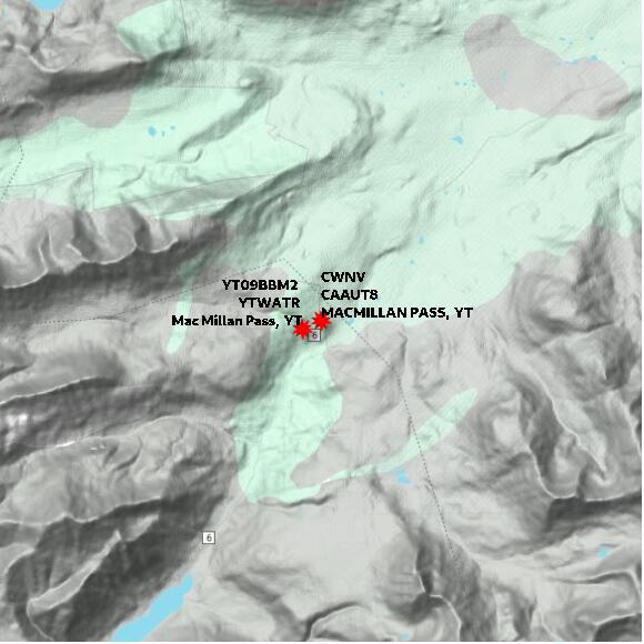map at zoomlvl 10x10 kilometres for MACMILLAN PASS
