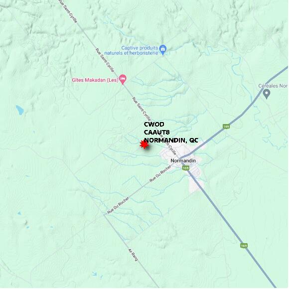 map at zoomlvl 10x10 kilometres for NORMANDIN