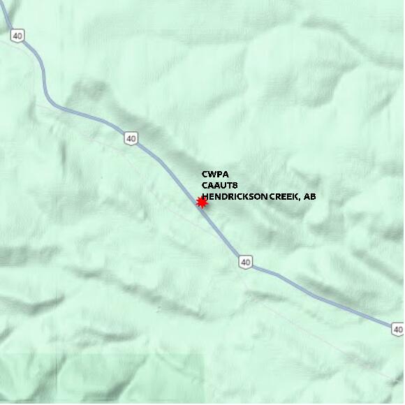 map at zoomlvl 10x10 kilometres for HENDRICKSON CREEK