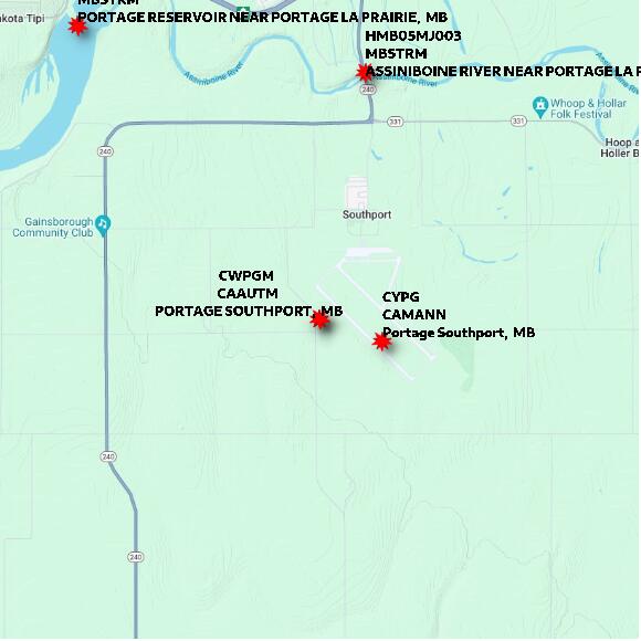 map at zoomlvl 10x10 kilometres for PORTAGE SOUTHPORT