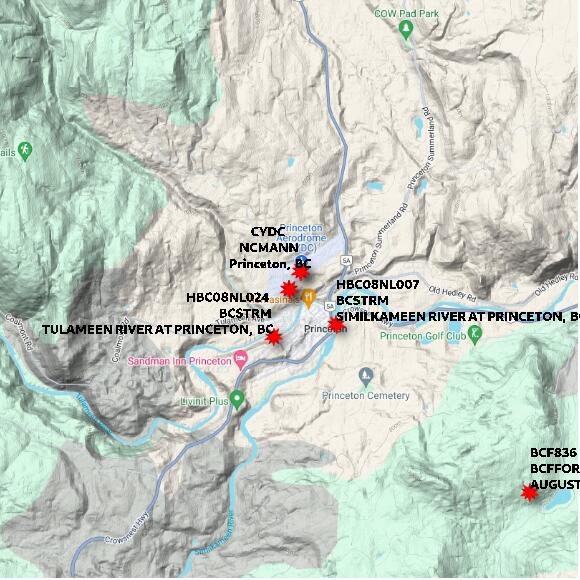 map at zoomlvl 10x10 kilometres for PRINCETON CS