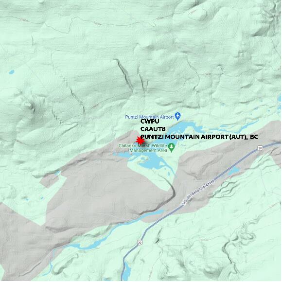 map at zoomlvl 10x10 kilometres for PUNTZI MOUNTAIN AIRPORT (AUT)