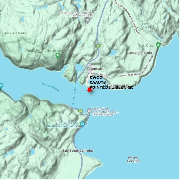 map at zoomlvl 10x10 kilometres for POINTE DE L'ISLET