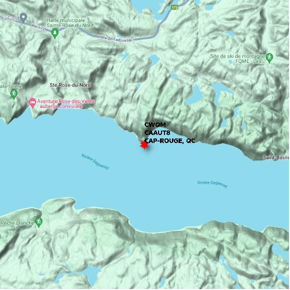 map at zoomlvl 10x10 kilometres for CAP-ROUGE
